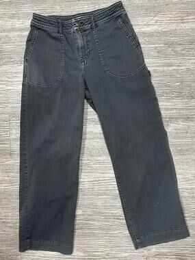 prAna Women Size 2 Gray Canvas Utility Pants Cargo Crop Workwear Gorpcore